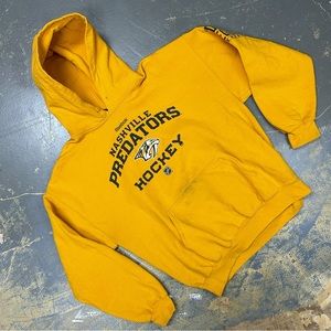 Reebok Nashville Predators Hooded Pull Over Sweater Large Vintage NHL Hockey